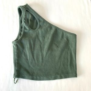 Green Zara crop top